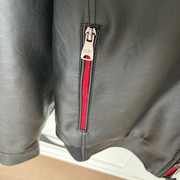 New with tags - Men’s Superlative Faux Leather Bomber Jacket - Picture 4 of 9